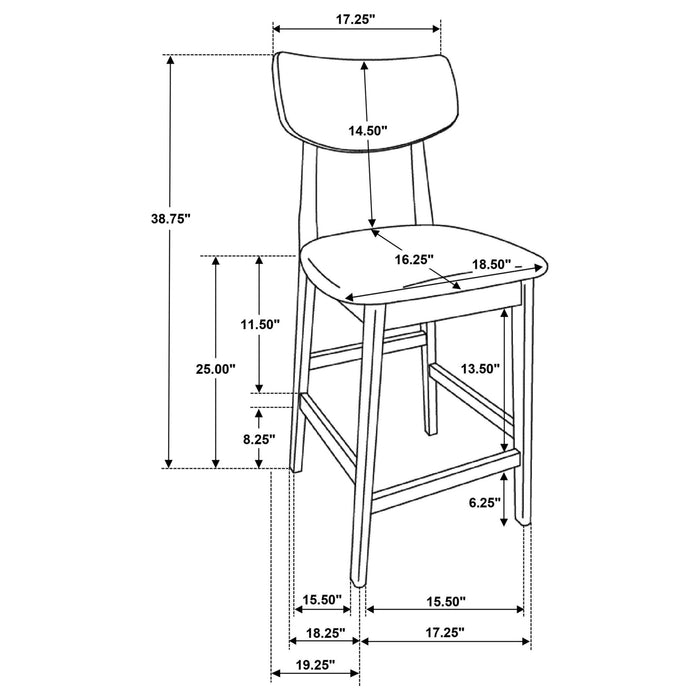 Robbie 5 - piece 47 - inch Counter Height Dining Set Walnut - Walo Furniture