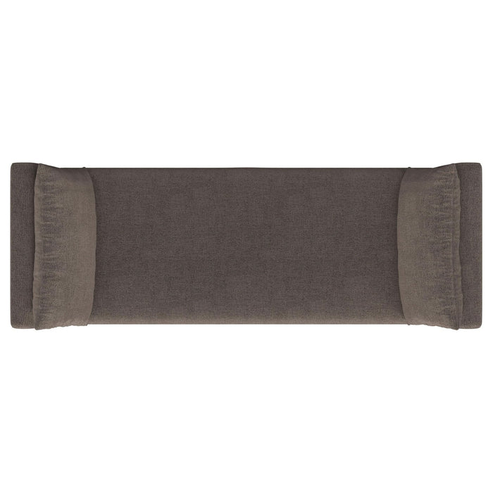 Robin Upholstered Accent Bench with Armrests Brown - Walo Furniture