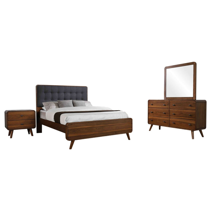 Robyn 4 - piece Full Bedroom Set Dark Walnut - Walo Furniture