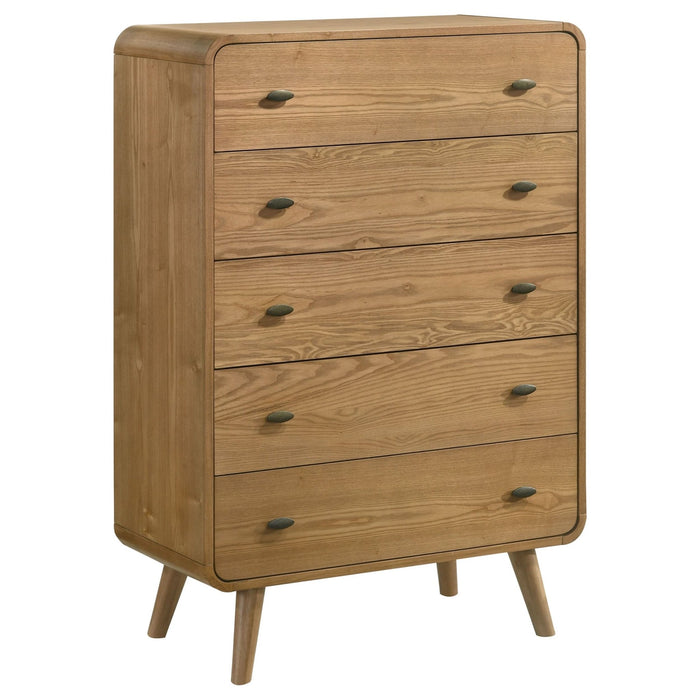 Robyn 5 - drawer Bedroom Chest of Drawers Light Ash - Walo Furniture