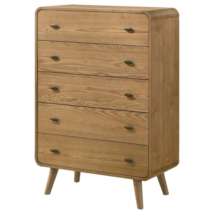 Robyn 5 - drawer Bedroom Chest of Drawers Light Ash - Walo Furniture