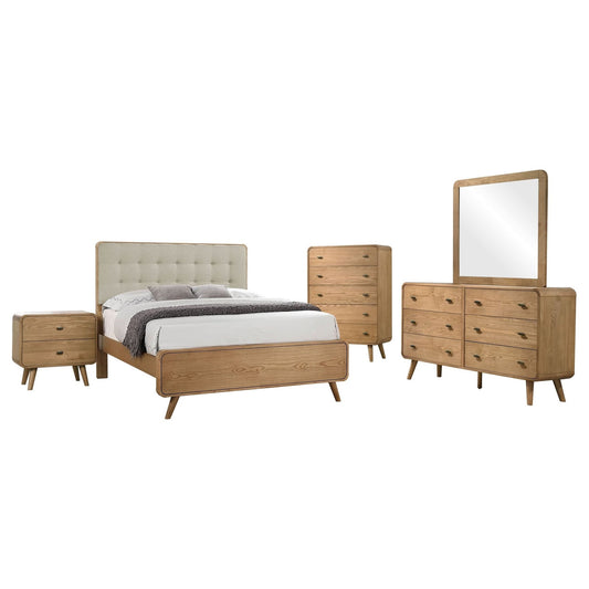 Robyn 5 - piece Eastern King Bedroom Set Light Ash - Walo Furniture