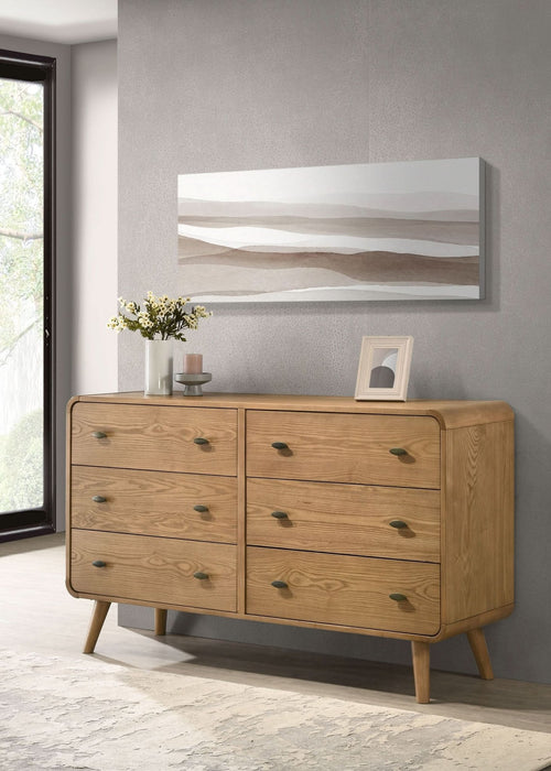 Robyn 6 - drawer Bedroom Dresser Light Ash - Walo Furniture