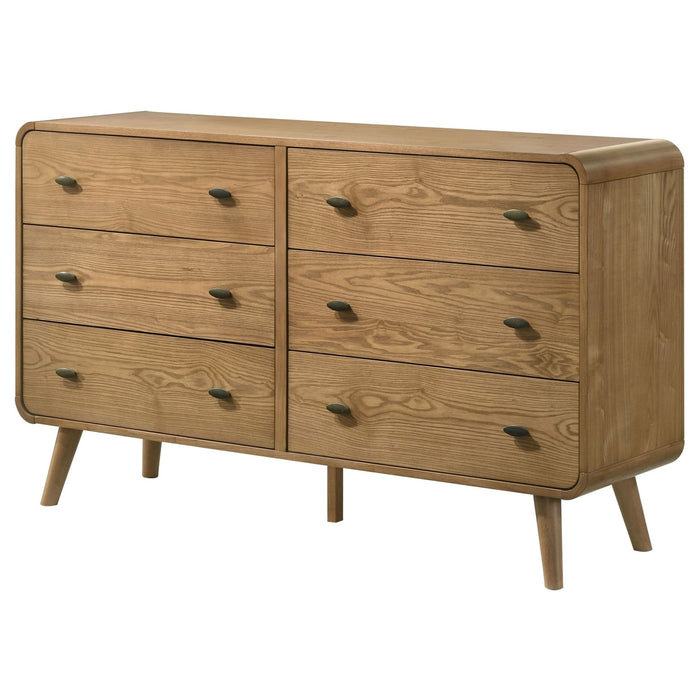 Robyn 6 - drawer Bedroom Dresser Light Ash - Walo Furniture