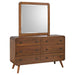 Robyn 6 - drawer Dresser with Mirror Dark Walnut - Walo Furniture