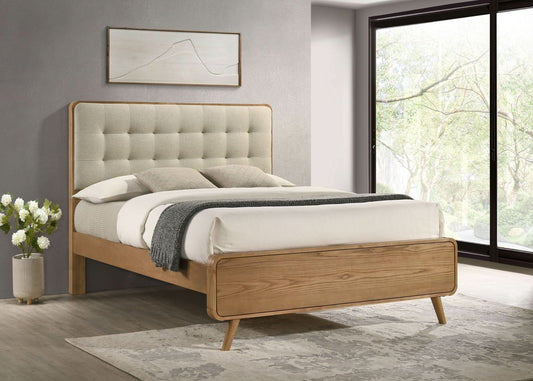 Robyn Wood California King Platform Bed Light Ash - Walo Furniture