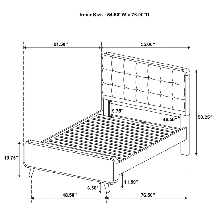 Robyn Wood Full Platform Bed Dark Walnut - Walo Furniture