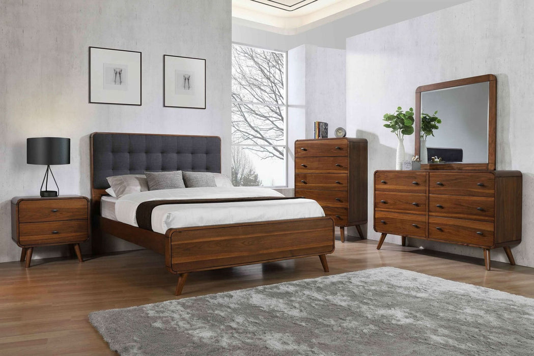 Robyn Wood Full Platform Bed Dark Walnut - Walo Furniture