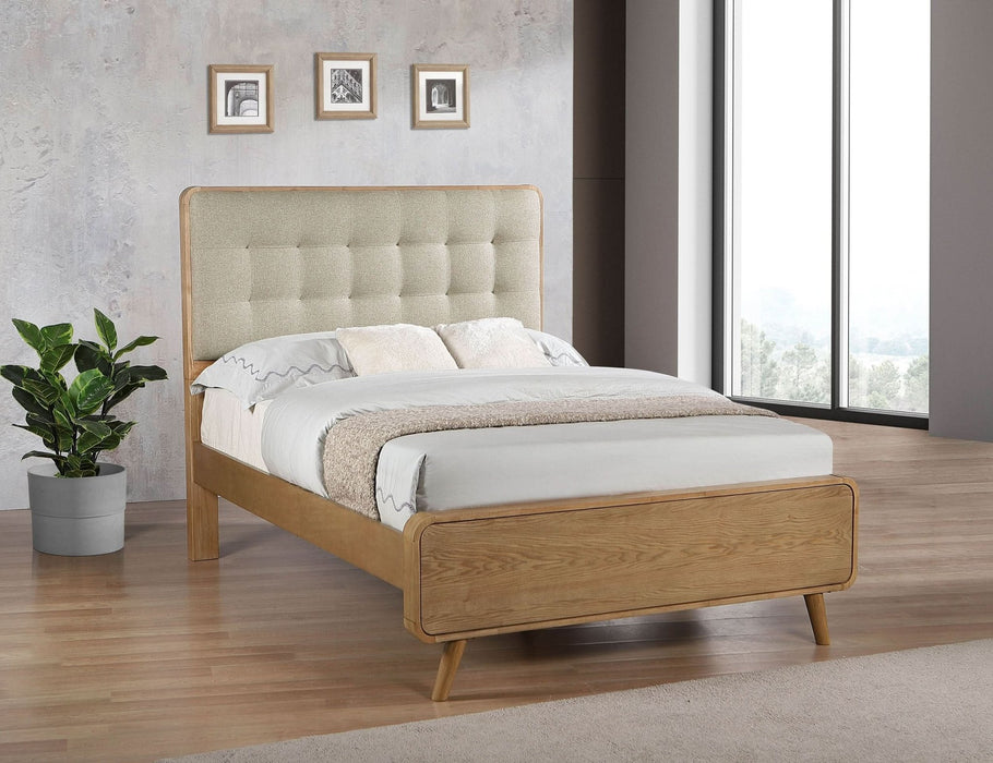 Robyn Wood Full Platform Bed Light Ash - Walo Furniture