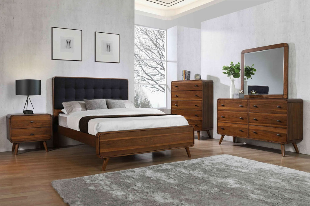 Robyn Wood Twin Platform Bed Dark Walnut - Walo Furniture