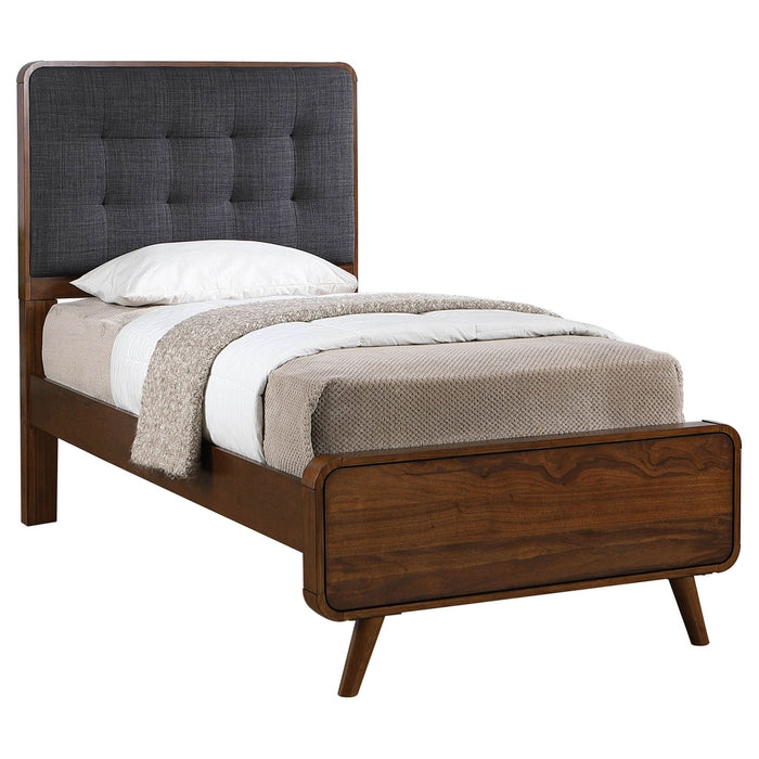 Robyn Wood Twin Platform Bed Dark Walnut - Walo Furniture