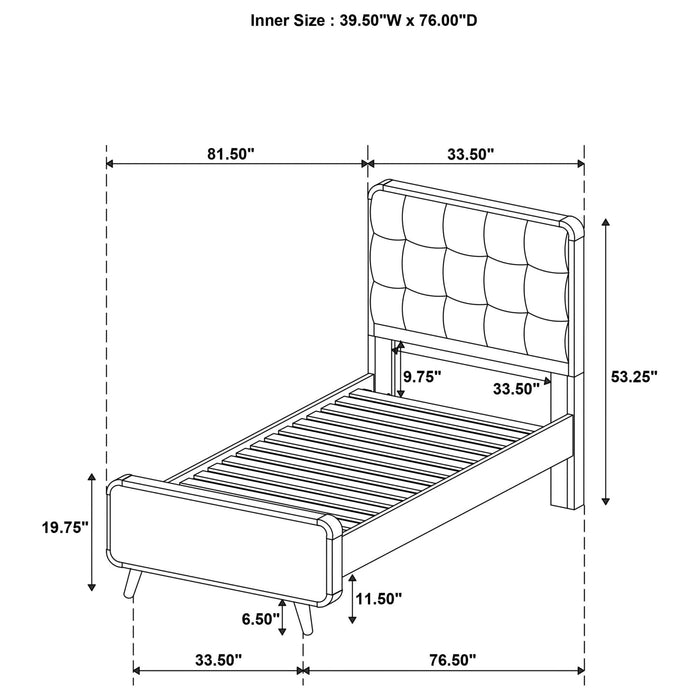 Robyn Wood Twin Platform Bed Dark Walnut - Walo Furniture