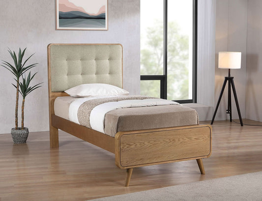 Robyn Wood Twin Platform Bed Light Ash - Walo Furniture