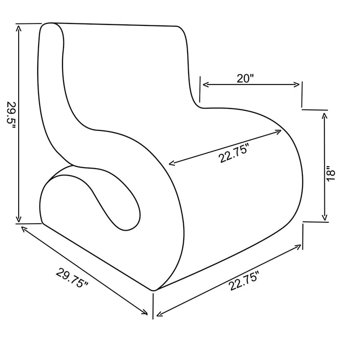 Ronea Boucle Upholstered Armless Curved Chair Charcoal - Walo Furniture