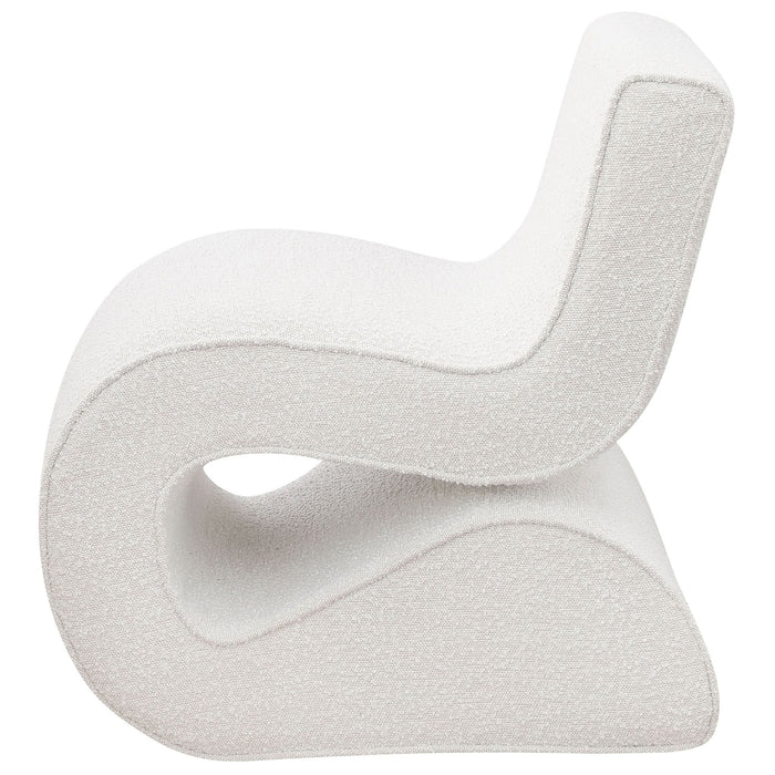 Ronea Boucle Upholstered Armless Curved Chair Cream - Walo Furniture