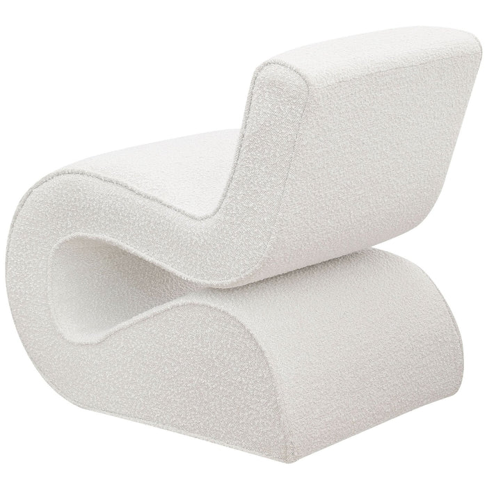 Ronea Boucle Upholstered Armless Curved Chair Cream - Walo Furniture