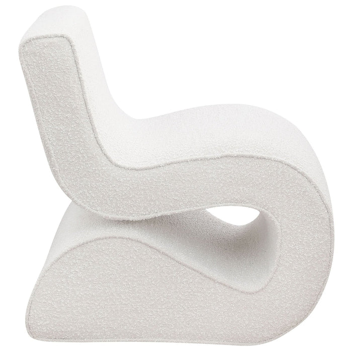 Ronea Boucle Upholstered Armless Curved Chair Cream - Walo Furniture