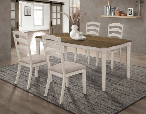 Ronnie 5 - piece Rectangular Dining Table Set Rustic Cream - Walo Furniture