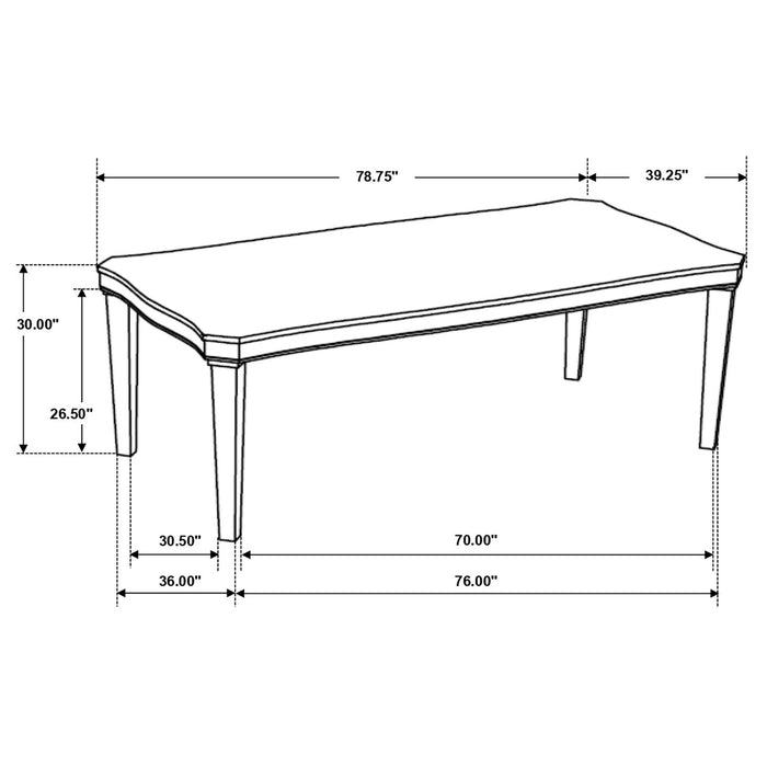 Ronnie Rectangular 79 - inch Wood Dining Table Rustic Cream - Walo Furniture