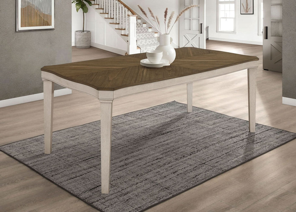 Ronnie Rectangular 79 - inch Wood Dining Table Rustic Cream - Walo Furniture