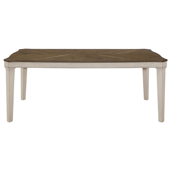 Ronnie Rectangular 79 - inch Wood Dining Table Rustic Cream - Walo Furniture