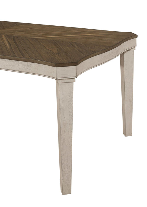 Ronnie Rectangular 79 - inch Wood Dining Table Rustic Cream - Walo Furniture