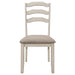 Ronnie Wood Dining Side Chair Rustic Cream (Set of 2) - Walo Furniture