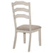 Ronnie Wood Dining Side Chair Rustic Cream (Set of 2) - Walo Furniture