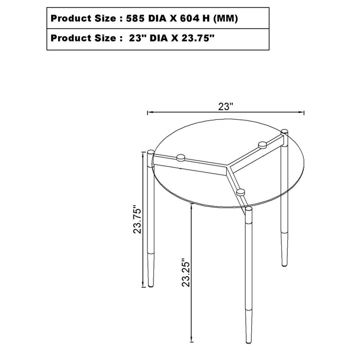 Rosalie Round Smoked Glass Top End Table Grey - Walo Furniture