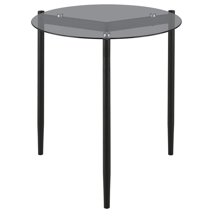 Rosalie Round Smoked Glass Top End Table Grey - Walo Furniture