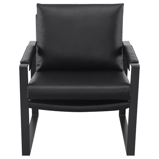 Rosalind Upholstered Track Arm Accent Chair Black - Walo Furniture