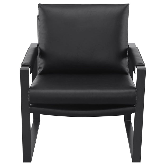 Rosalind Upholstered Track Arm Accent Chair Black - Walo Furniture