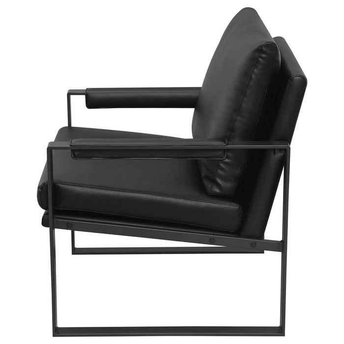 Rosalind Upholstered Track Arm Accent Chair Black - Walo Furniture