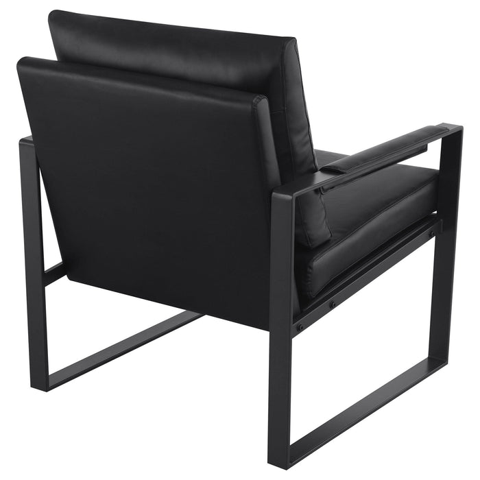 Rosalind Upholstered Track Arm Accent Chair Black - Walo Furniture