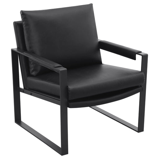 Rosalind Upholstered Track Arm Accent Chair Black - Walo Furniture