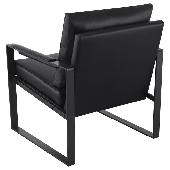 Rosalind Upholstered Track Arm Accent Chair Black - Walo Furniture