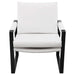 Rosalind Upholstered Track Arm Accent Chair White - Walo Furniture