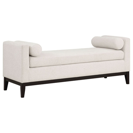 Rosie Upholstered Accent Bench with Armrests Vanilla - Walo Furniture