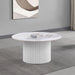 Rowena Round Sintered Stone Coffee Table White Faux Marble - Walo Furniture