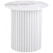 Rowena Round Sintered Stone End Table White Faux Marble - Walo Furniture