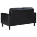 Ruth 2 - piece Upholstered Track Arm Sofa Set Black - Walo Furniture