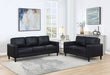 Ruth 2 - piece Upholstered Track Arm Sofa Set Black - Walo Furniture