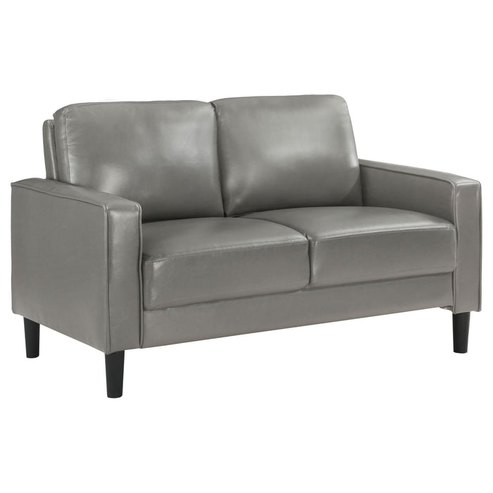 Ruth 2 - piece Upholstered Track Arm Sofa Set Grey - Walo Furniture