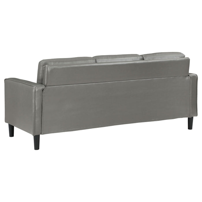 Ruth 2 - piece Upholstered Track Arm Sofa Set Grey - Walo Furniture