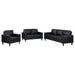 Ruth 3 - piece Upholstered Track Arm Sofa Set Black - Walo Furniture