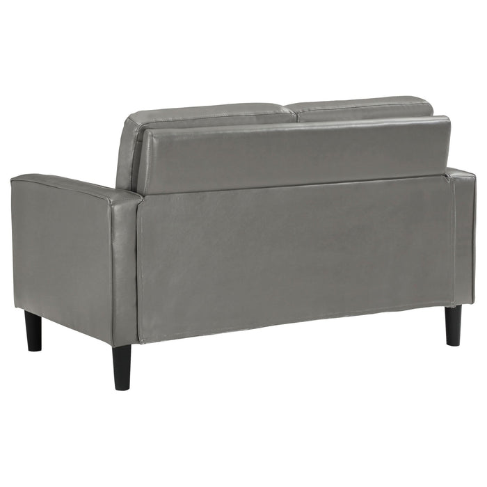 Ruth 3 - piece Upholstered Track Arm Sofa Set Grey - Walo Furniture