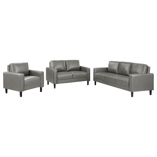 Ruth 3 - piece Upholstered Track Arm Sofa Set Grey - Walo Furniture