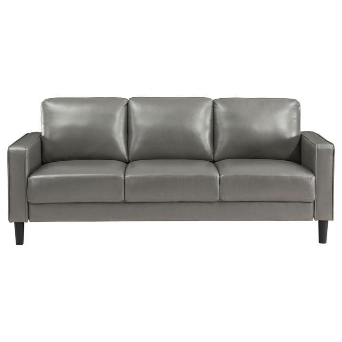 Ruth 3 - piece Upholstered Track Arm Sofa Set Grey - Walo Furniture