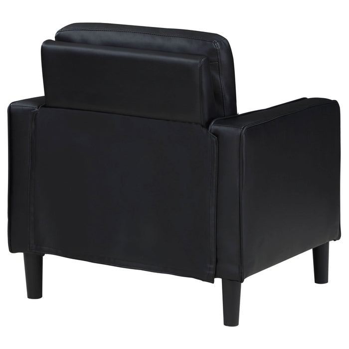 Ruth Upholstered Track Arm Accent Chair Black - Walo Furniture