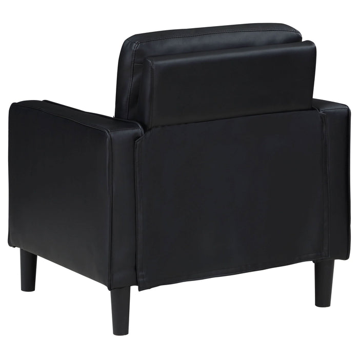 Ruth Upholstered Track Arm Accent Chair Black - Walo Furniture